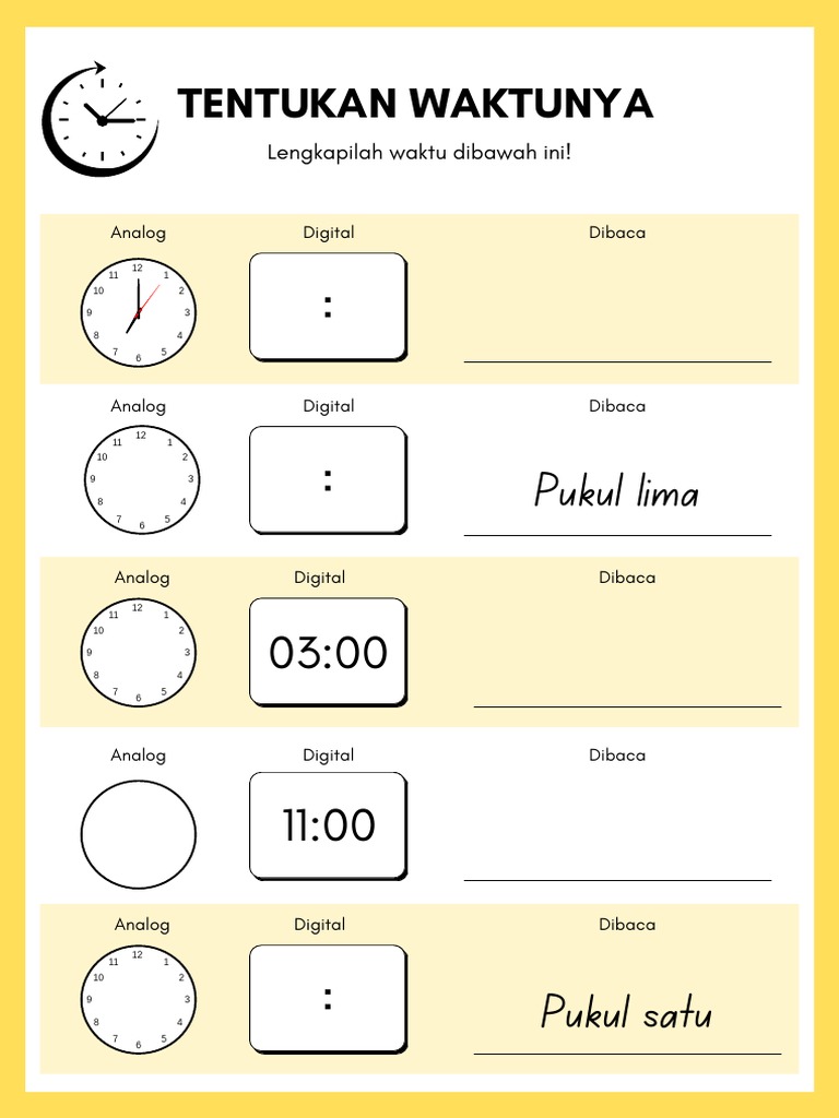 Grade 1 Time Worksheet | PDF
