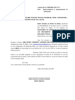 Apersonamiento y Reprogramación de Declaración. Rudy La Rosa (Fiscalia)