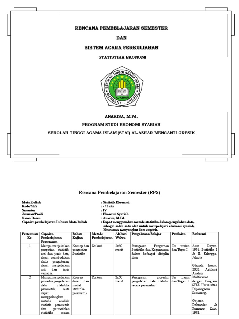 RPS Statistika ES | PDF