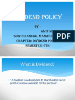6th Sem FM-DIVIDEND POLICY by Amit Mitra-AM