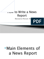 How To Write News Report