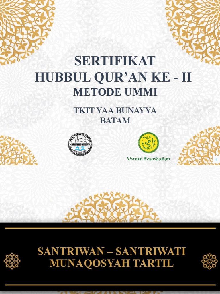 Sertifikat Munaqosyah Hubbul Qur'an II | PDF