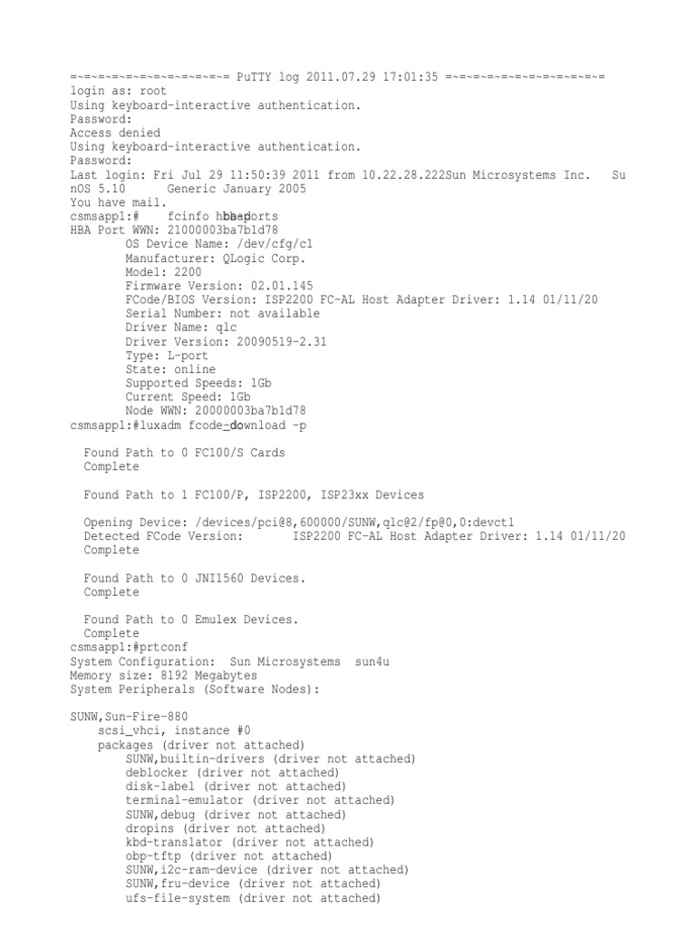 Putty - Log Csmsapp1 | PDF | Device Driver | Digital Electronics