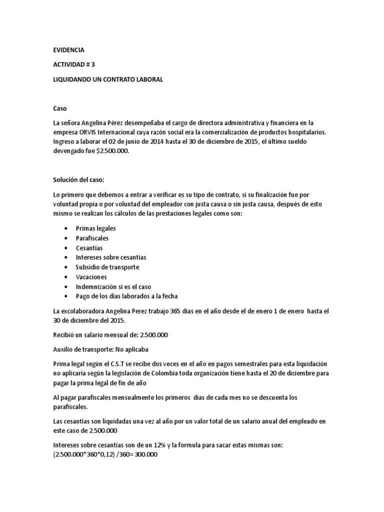 Liquidando Un Contrato Laboral | Descargar gratis PDF | Salario | Labor