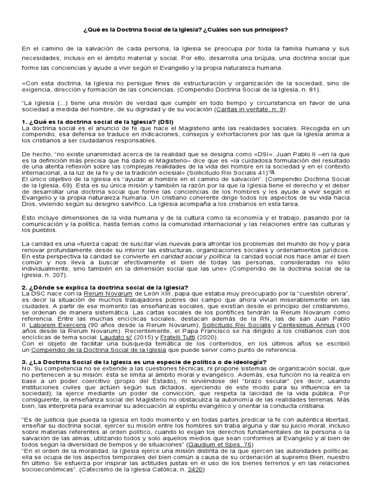 Qué Es La Doctrina Social de La Iglesia | PDF | Doctrina social ...