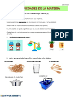 Las Propiedades de La Materia: 1. Indica Si Estas Oraciones Son Verdaderas (V) o Falsas (F)