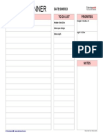 Daily Planner Landscape Pale Red