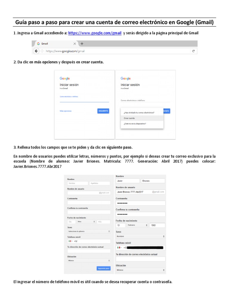 01 Crear Correo en Gmail | PDF