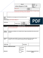 Corrective Action Request (CAR) : Doc No Rev No Date Page No Tanggal Auditor Proses / Dokumen / Bagian Auditee