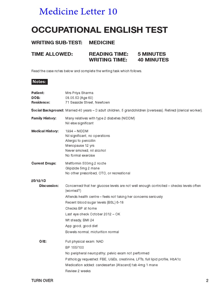 Referral Letter for Mrs. Priya Sharma | PDF | Glycated Hemoglobin ...