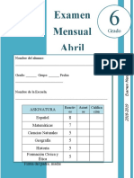 Abril - 6to Grado - Examen Mensual (2018-2019)