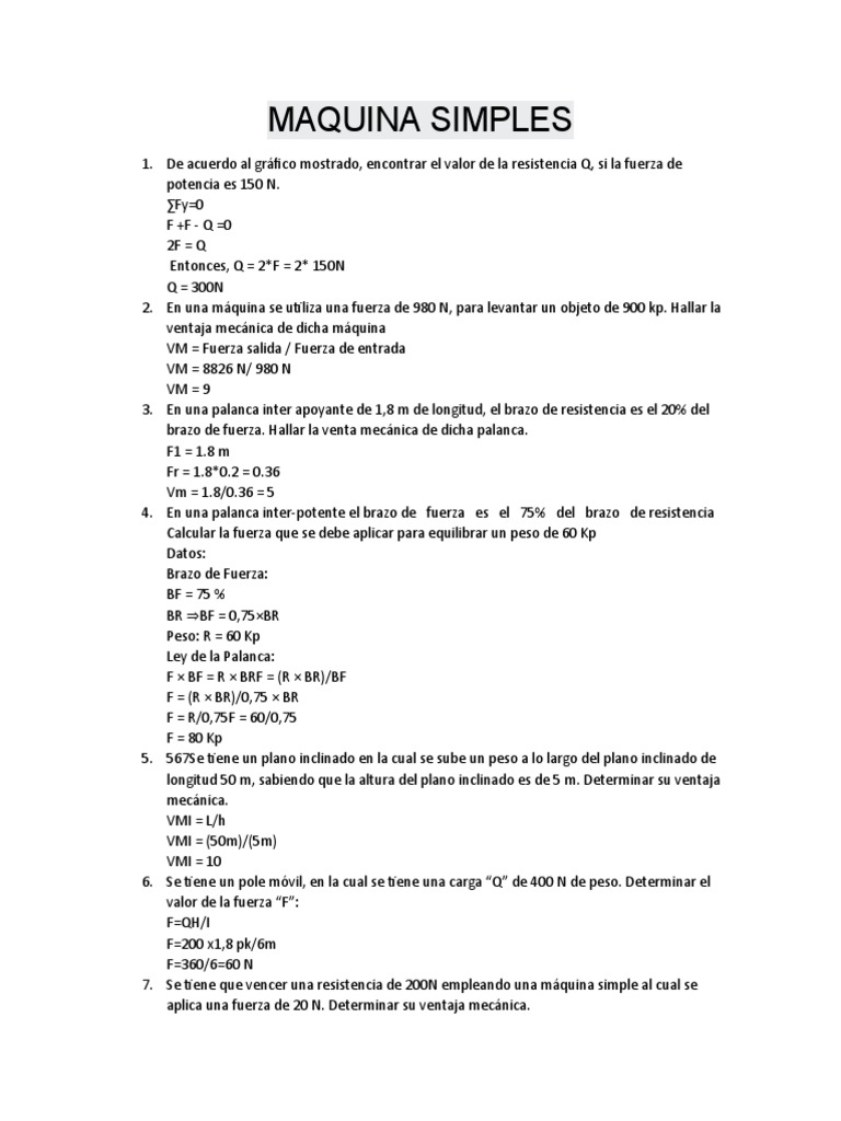Maquina Simples Pdf Máquinas Palanca
