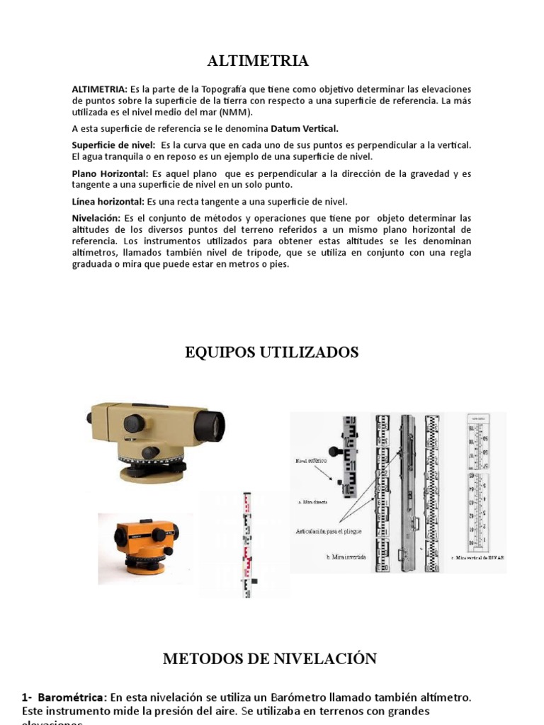 Clases de Altimetria2020 | PDF | Altímetro | Geometría