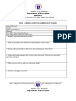 Pre and Post Observation Conference Form