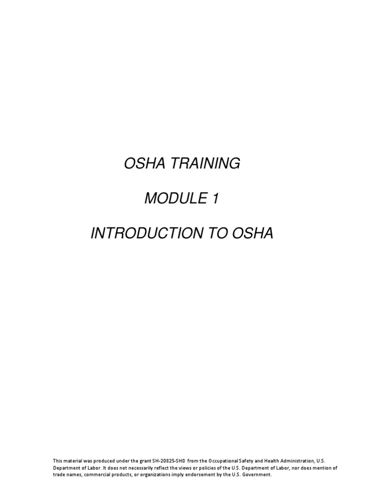Fy10 sh2082510 Module 1 Intro To OSHA PDF