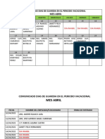 Calendario Vacacional