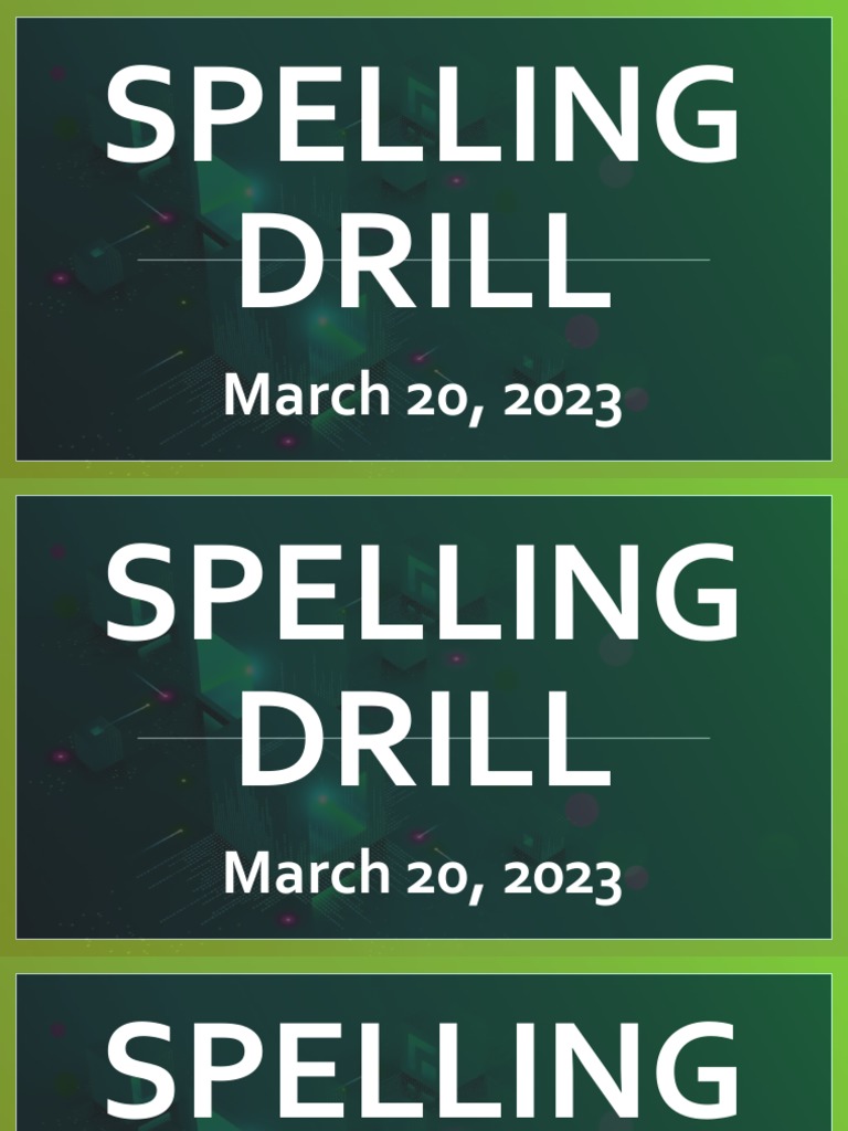 SPELLINGDRILL march 20, 2023 PDF