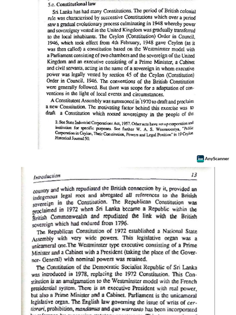 Constitutional Law in Sri Lanka (LJM Cooray, An Introduction To The
