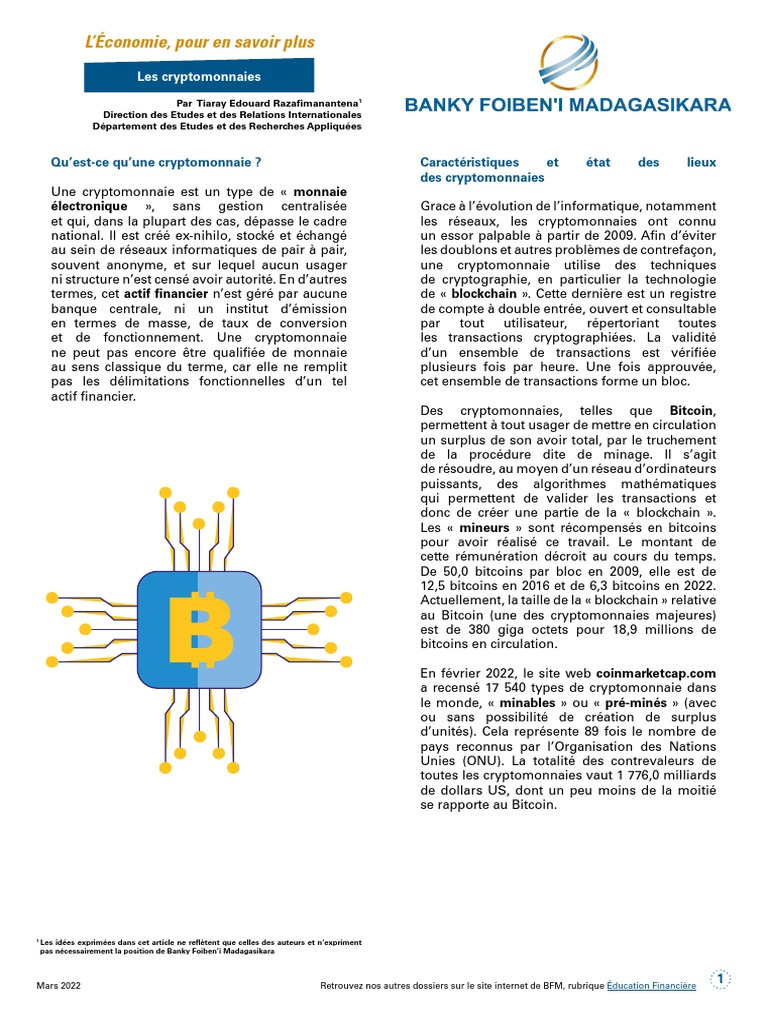 Comprendre les cryptomonnaies et leurs risques | PDF | Crytomonnaies |  Bitcoin