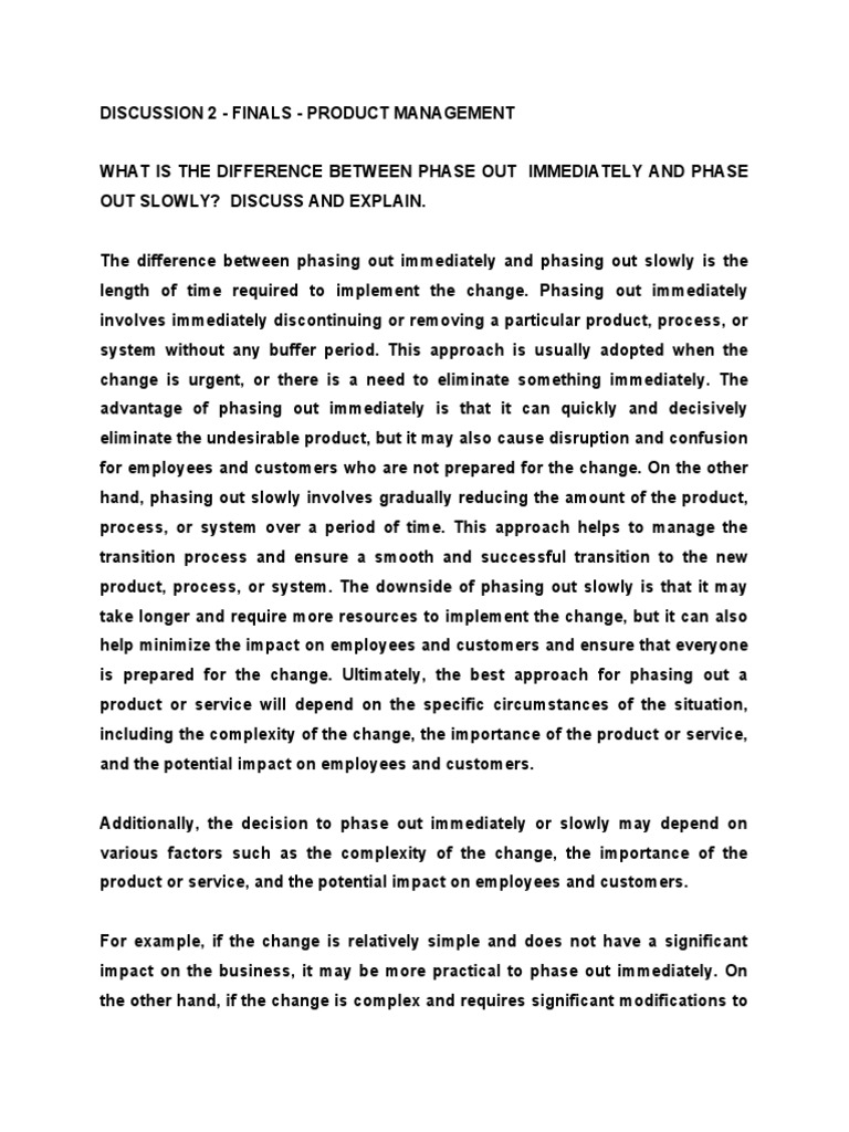 Phase Out Vs Phase Out