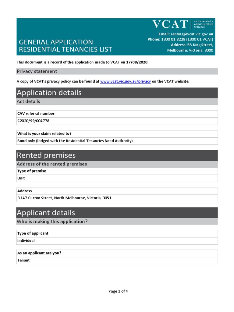 Application | PDF | Landlord | Leasehold Estate