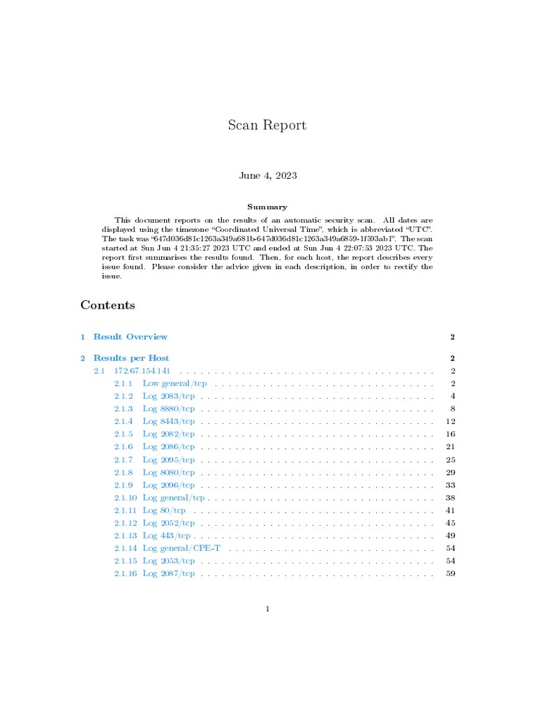 Scan Report: June 4, 2023 | PDF | Hypertext Transfer Protocol | World ...