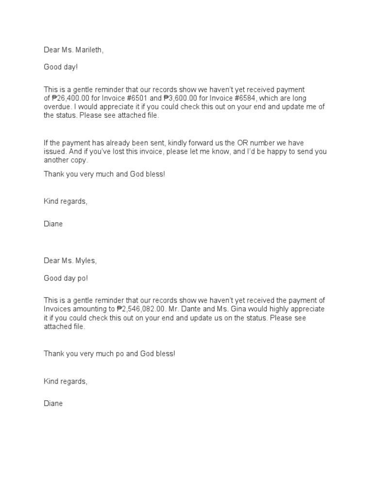 Payment Reminder PDF