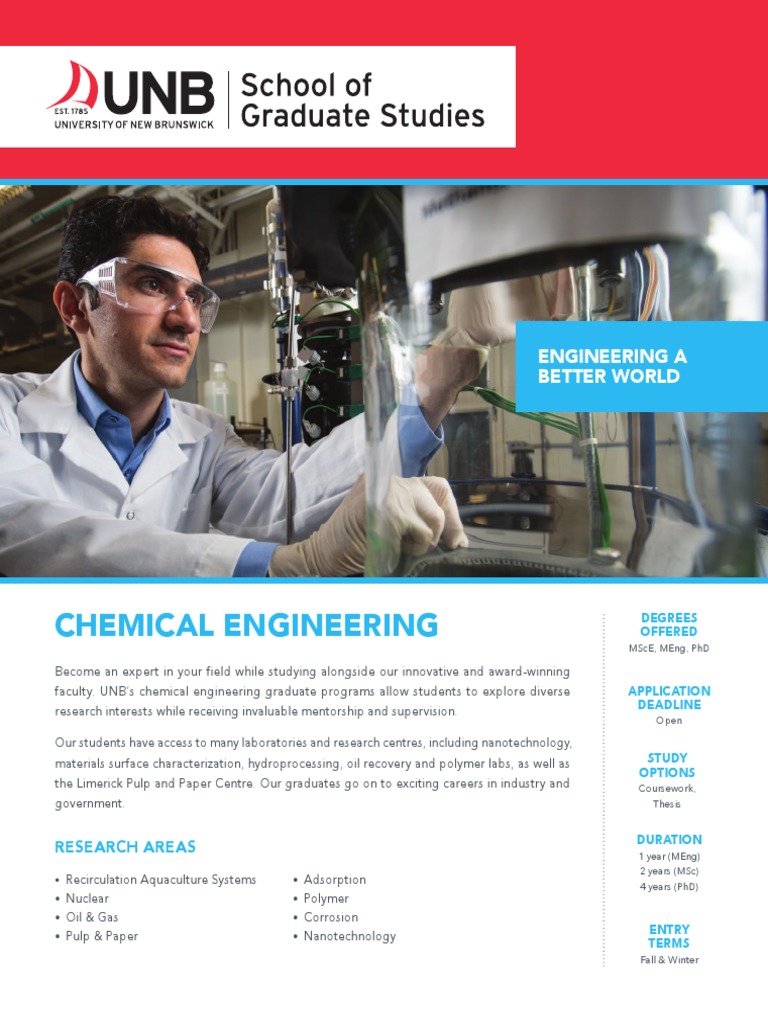 UNB Chemical Engineering Grad Programs | PDF | Doctor Of Philosophy ...