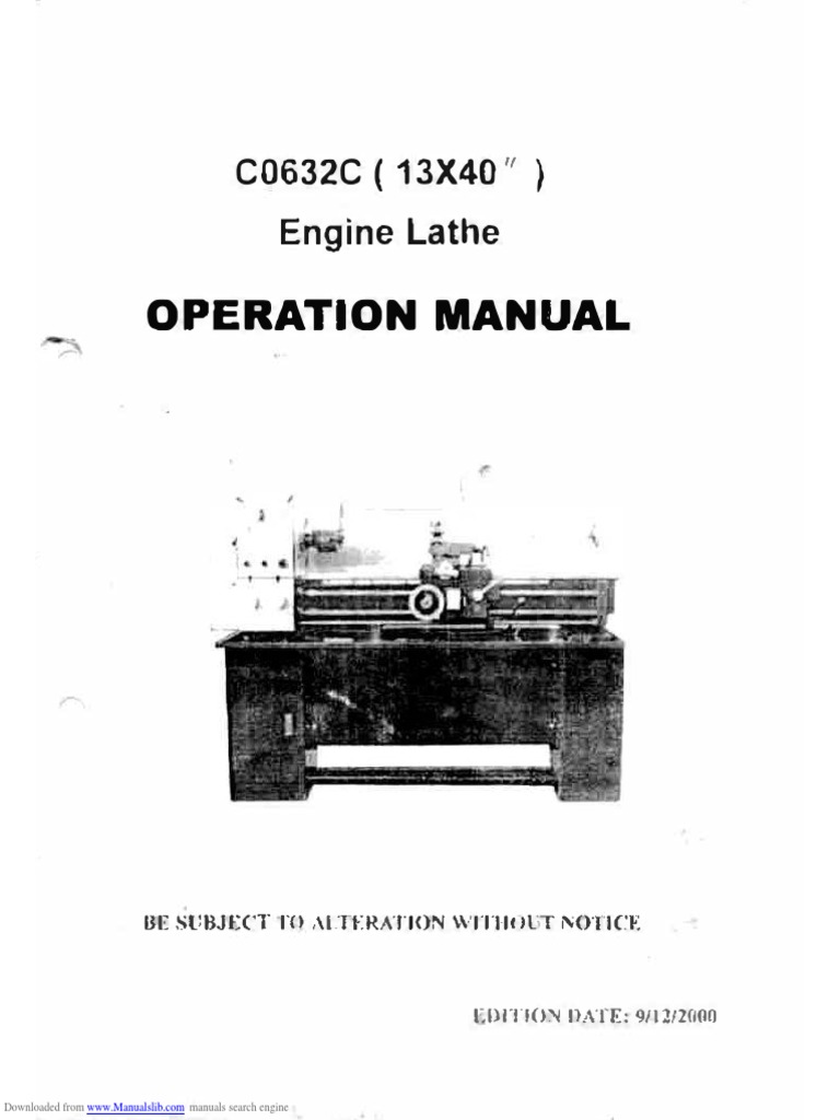 Lathe Manual c0632c PDF