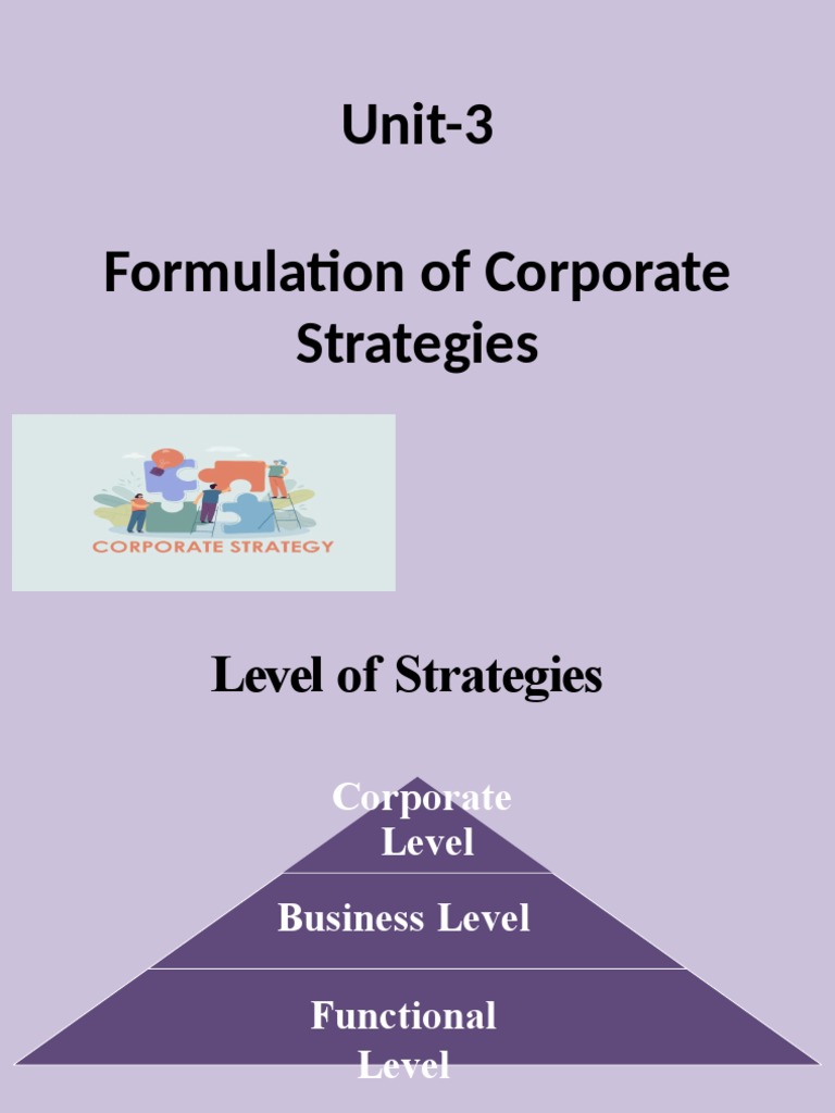 Unit-3 Formulation of Corporate Strategies | PDF | Strategic Management ...