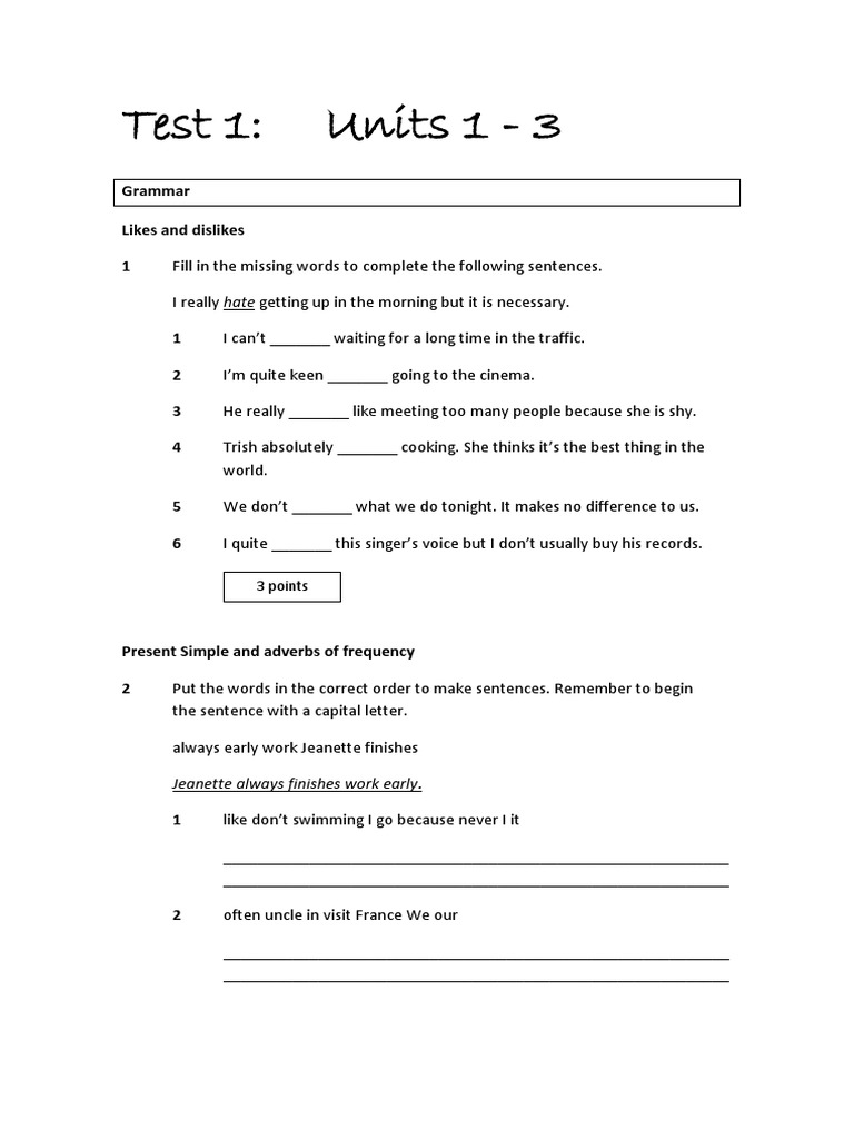 Test 1 Units 1 3 Pdf Linguistics