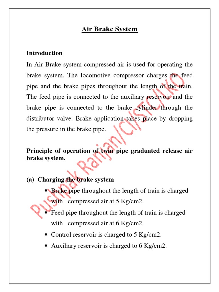 Air Brake System Operation Overview | PDF | Manufactured Goods | Equipment