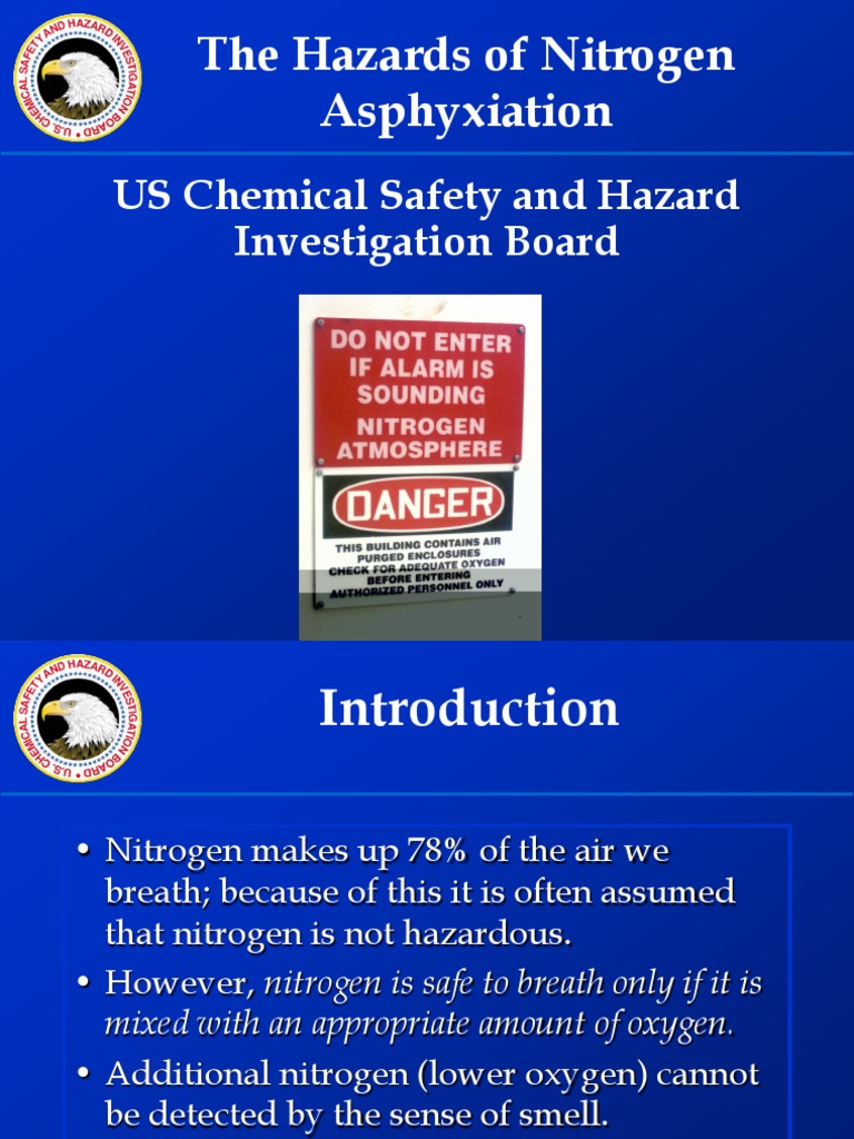 Nitrogen Asphyxiation Bulletin Training Presentation PDF Oxygen