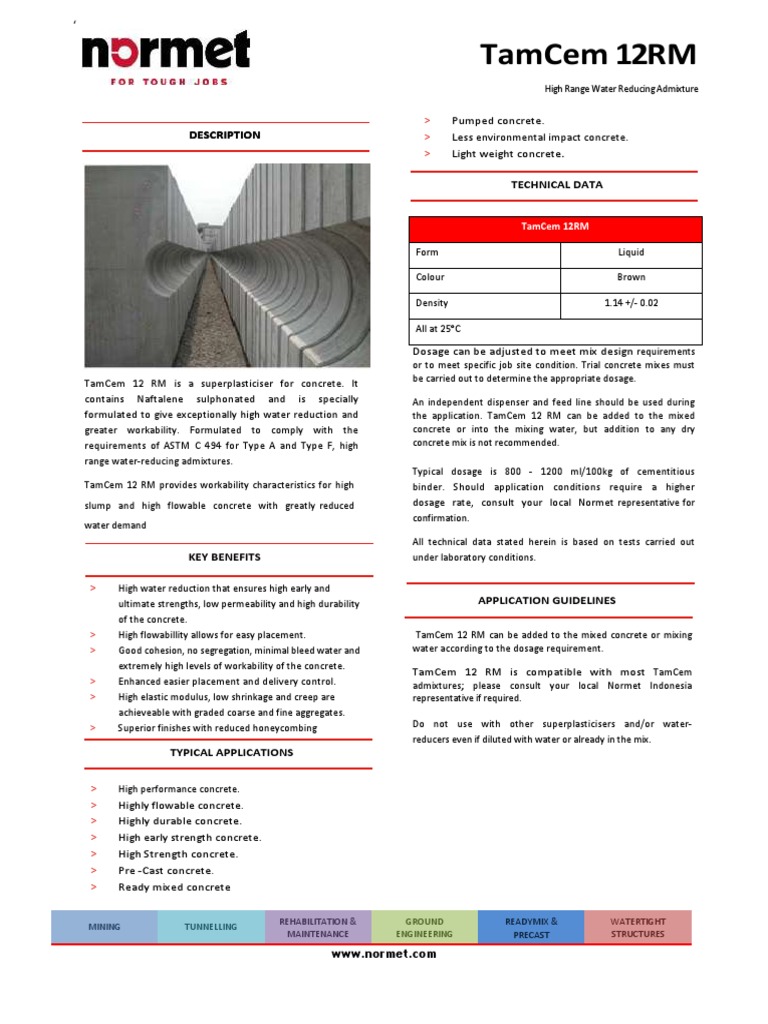 Normet 12RM New | PDF | Concrete | Materials