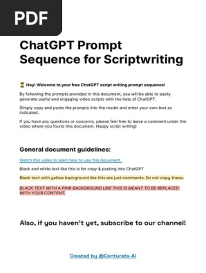 ChatGPT Prompt Sequence for Scriptwriting