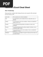 Hackr Excel Cheat Sheet PDF