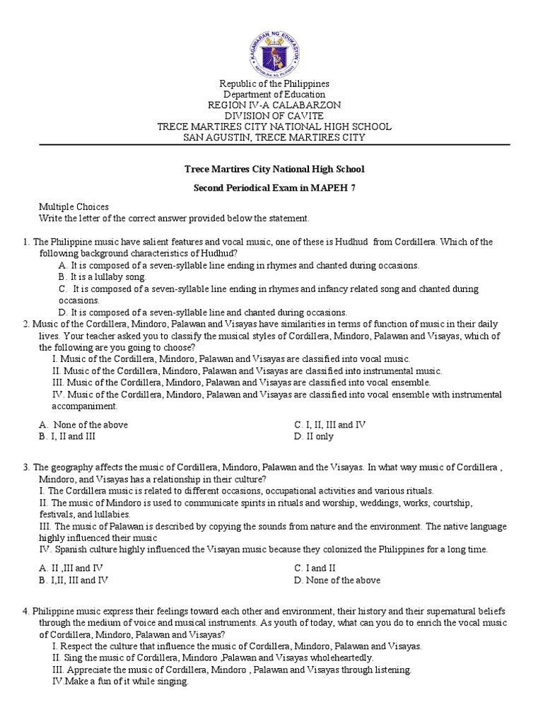 Second Periodical Exam 2 Pdf Foods Dieting