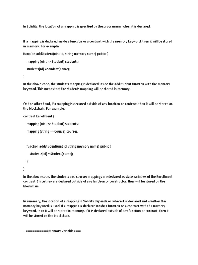 Solidity Basic | PDF | Variable (Computer Science) | Computer Data Storage