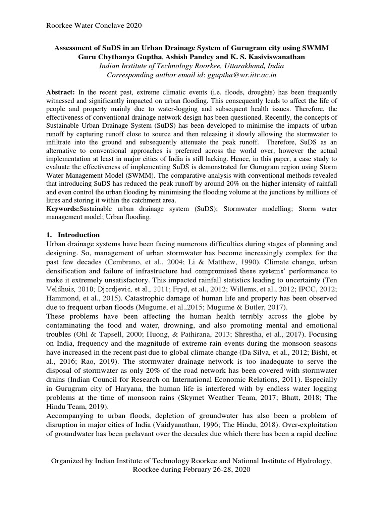 SuDS Impact on Gurugram Drainage System | PDF | Surface Runoff | Flood