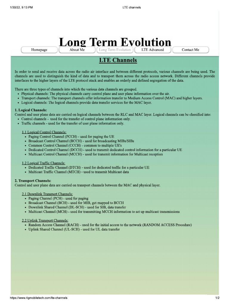 Lte Channels Pdf