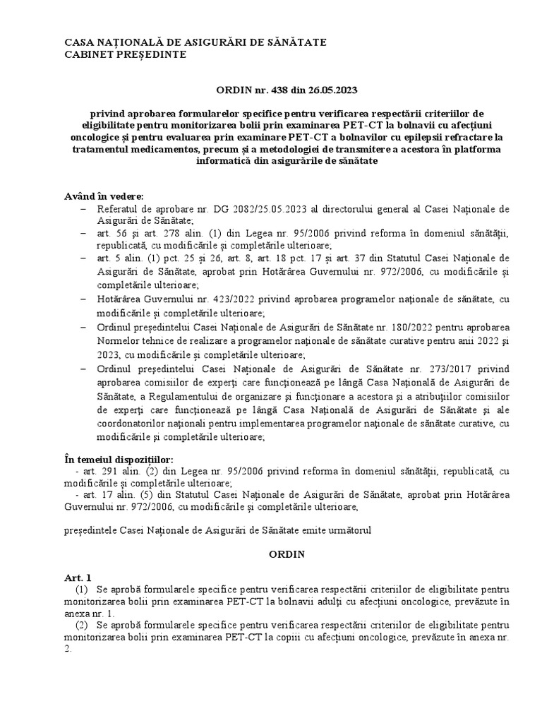 Ordinul 438 2023 pdf