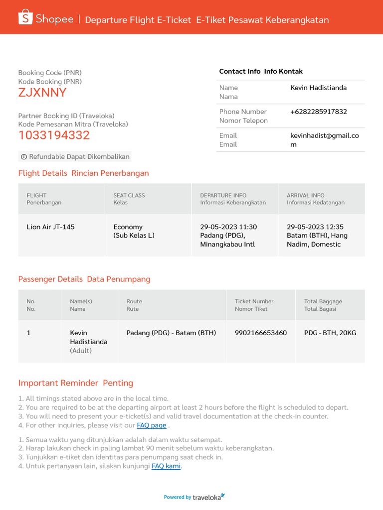 E Tiket Pesawat Keberangkatan Pdf