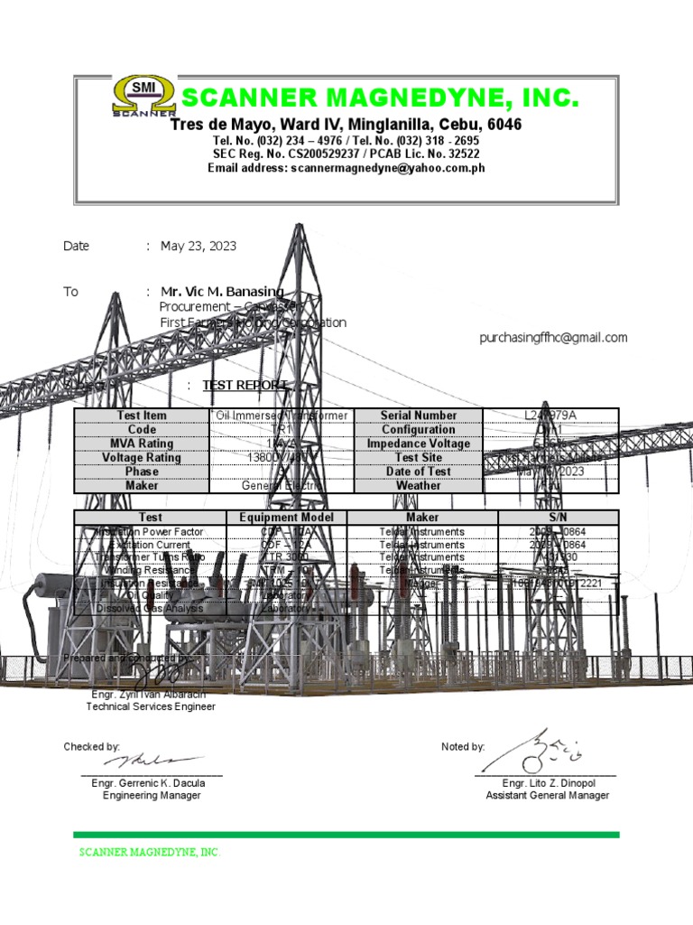1MVA Transformer Test Report | PDF | Transformer | Physical Sciences