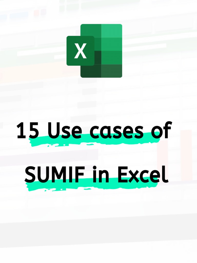 15 use cases of sumif function in excel pdf cuisine convenience food