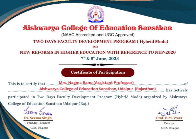 Faculty Development Program Certificate | PDF | Computers