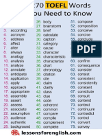 270 TOEFL Words You Need To Know