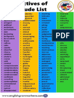 Adjectives of Attitude List