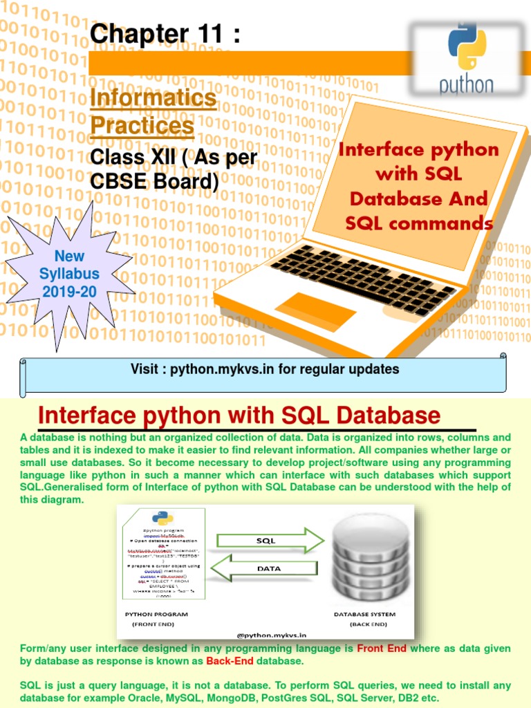 Interface Python With SQL Database | PDF | Databases | My Sql