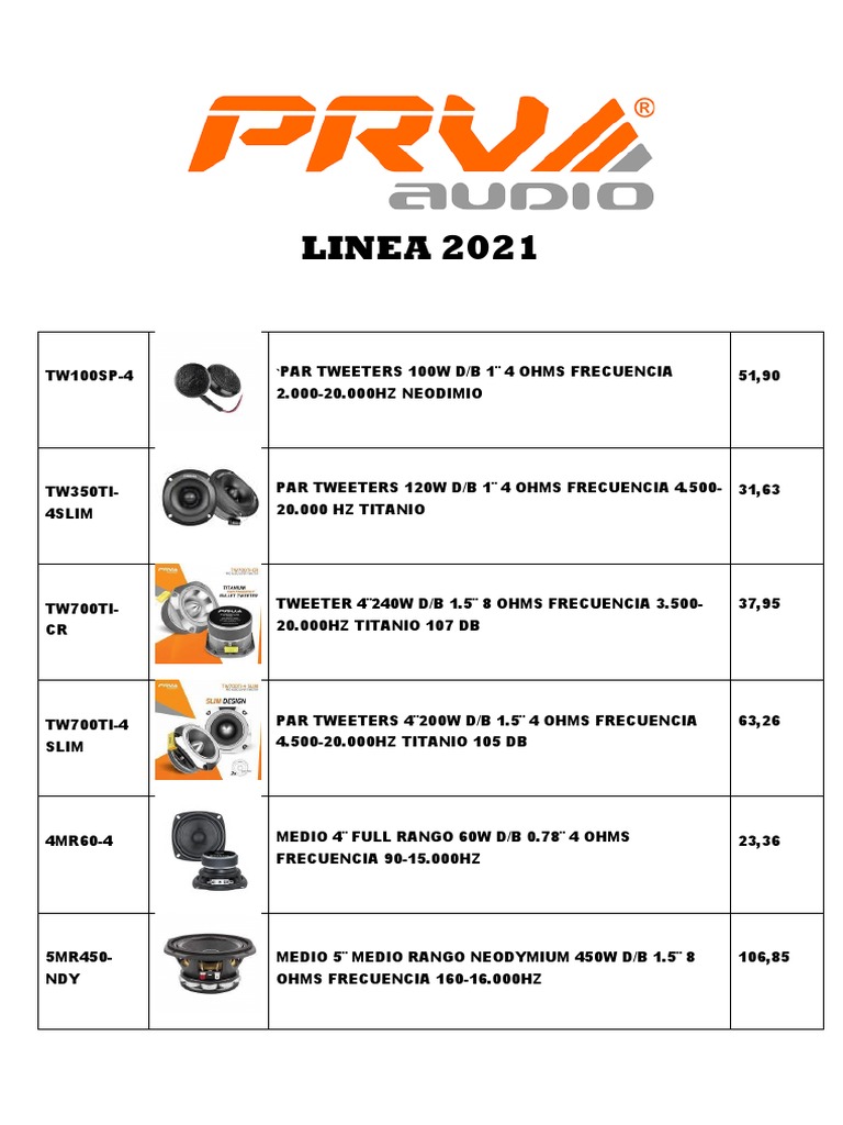 PRV Audio Product Catalog 2021 | PDF | Technology & Engineering