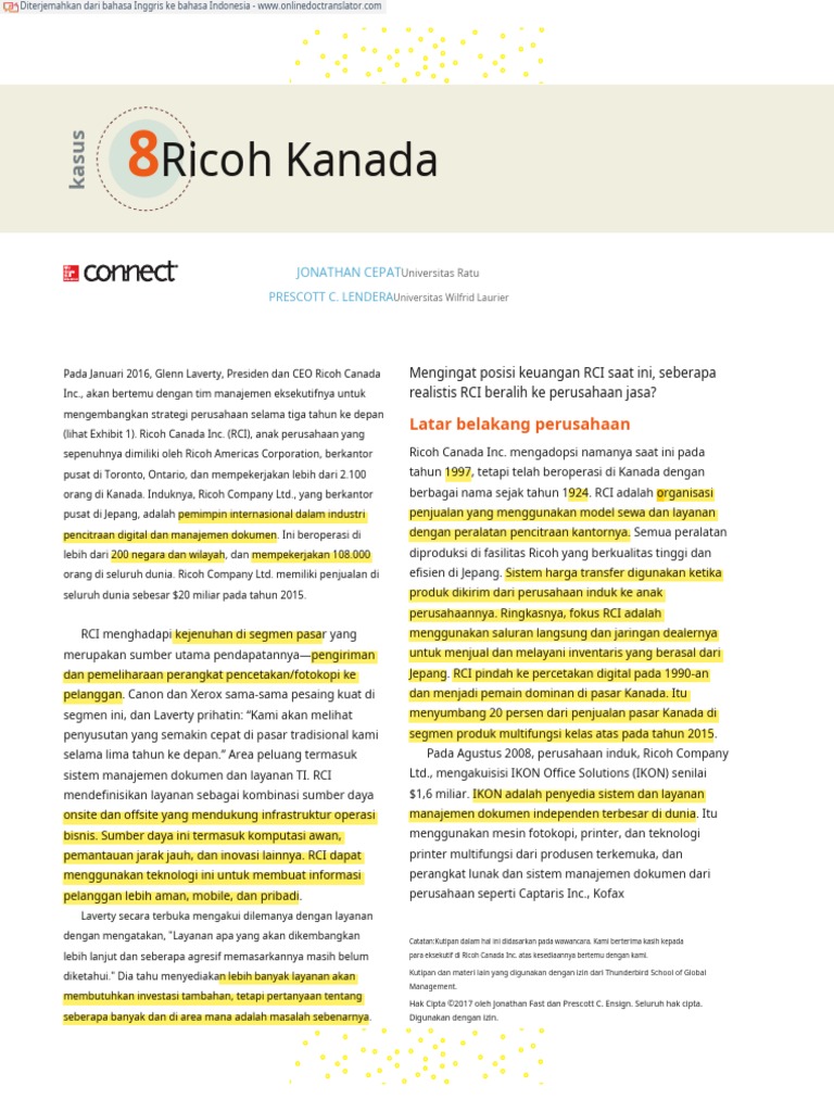 Strategi Ricoh Canada dalam Layanan TI | PDF